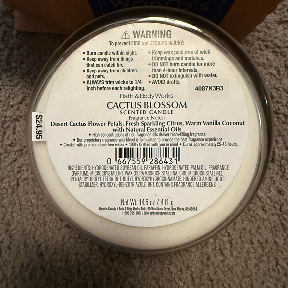 Bath & Body Works Cactus Blossom 3-Wick Candle, NEW IN BOX 📦🌟⭐️ - Picture 2 of 2